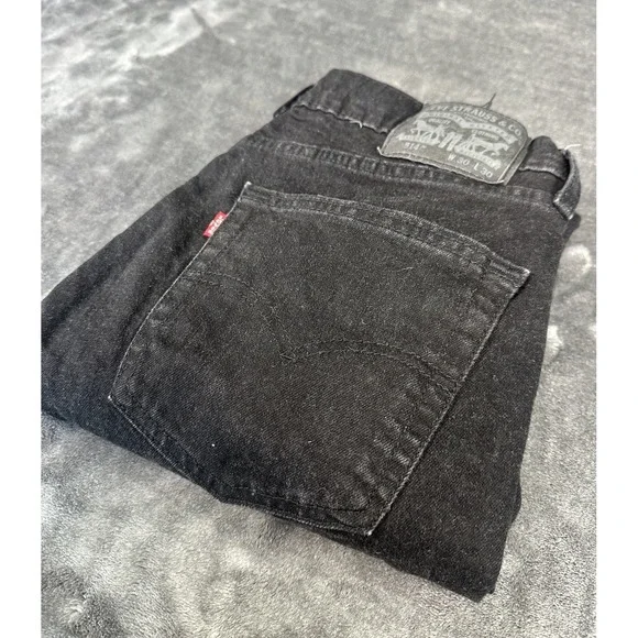 Levi's 514 Jeans Mens 30x30 Black Slim Straight Stretch Denim Casual Everyday - Picture 2 of 9